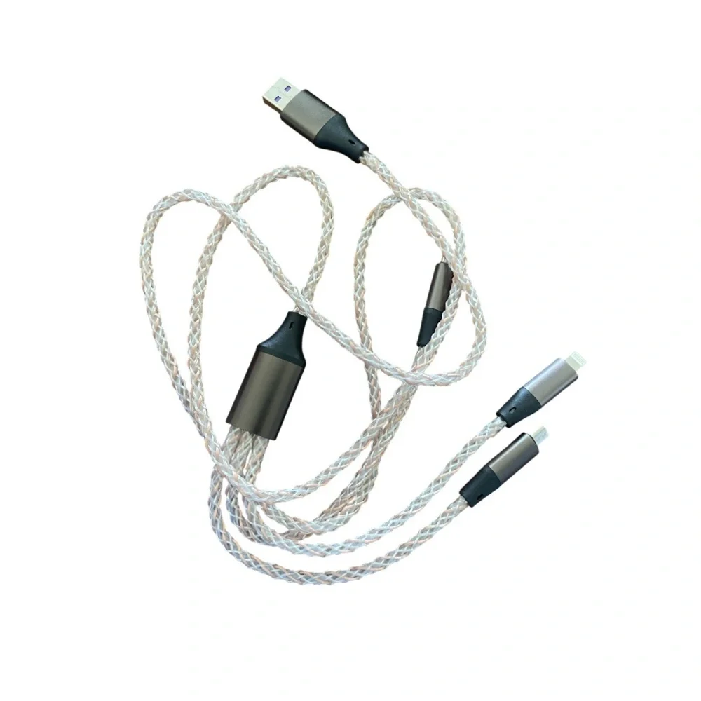 3-in-1 multi-connector charging and data cable